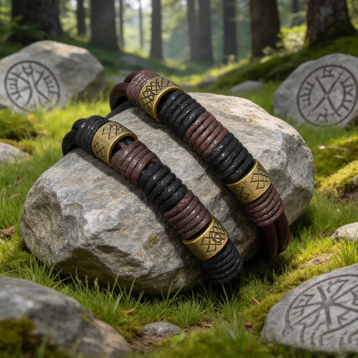 WorldNorse Nordic Braided Leather Voyager Armband - image 5