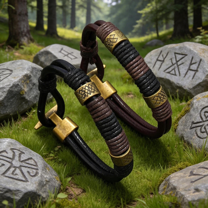 WorldNorse Nordic Braided Leather Voyager Armband - image 0