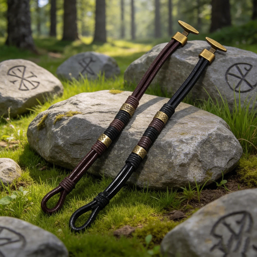 WorldNorse Nordic Braided Leather Voyager Armband - image 4