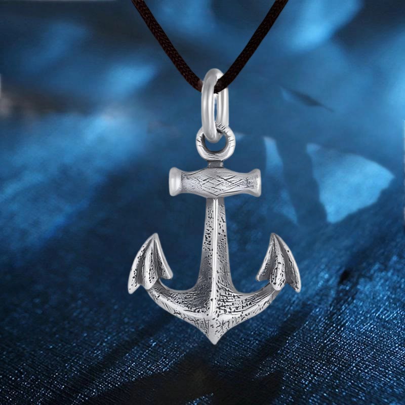 WorldNorse Handgefertigte Wikinger-Anker-Halskette aus 925er Silber - Mit 80 cm verstellbarem Seil - image 2