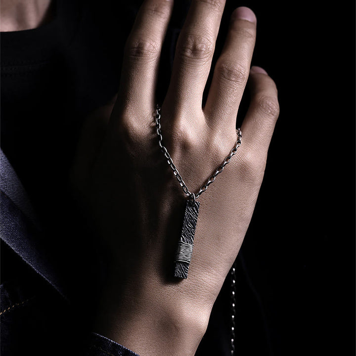 WorldNorse Handgefertigte Halskette aus 999er Silber, geschmiedet und mit Draht umwickelt - image 5