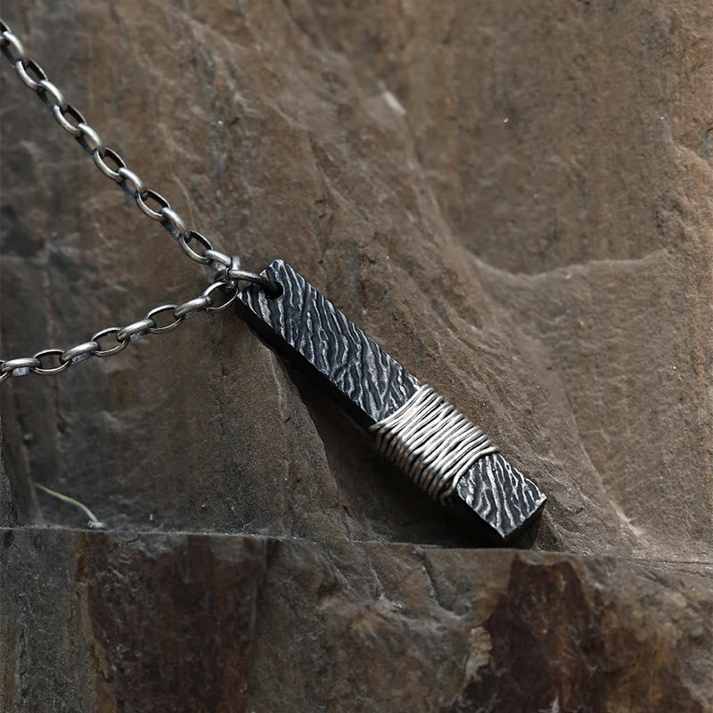WorldNorse Handgefertigte Halskette aus 999er Silber, geschmiedet und mit Draht umwickelt - image 2