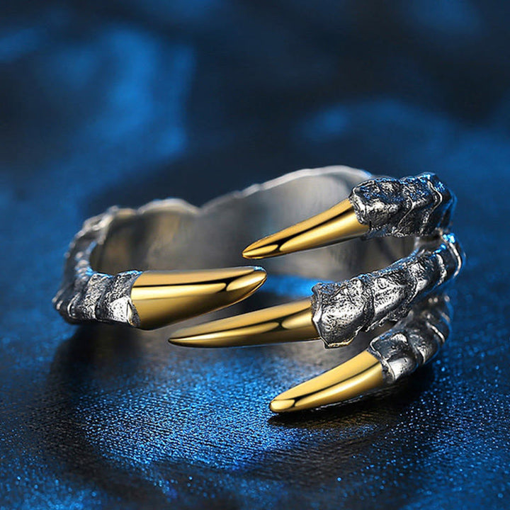 WorldNorse Handgefertigter Drachenklauenring aus 925er Silber - Einstellbar - image 0