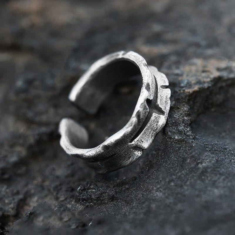 WorldNorse Handgefertigter Ring aus 999er Silber mit strukturierter Kreuzschlitzform - image 3