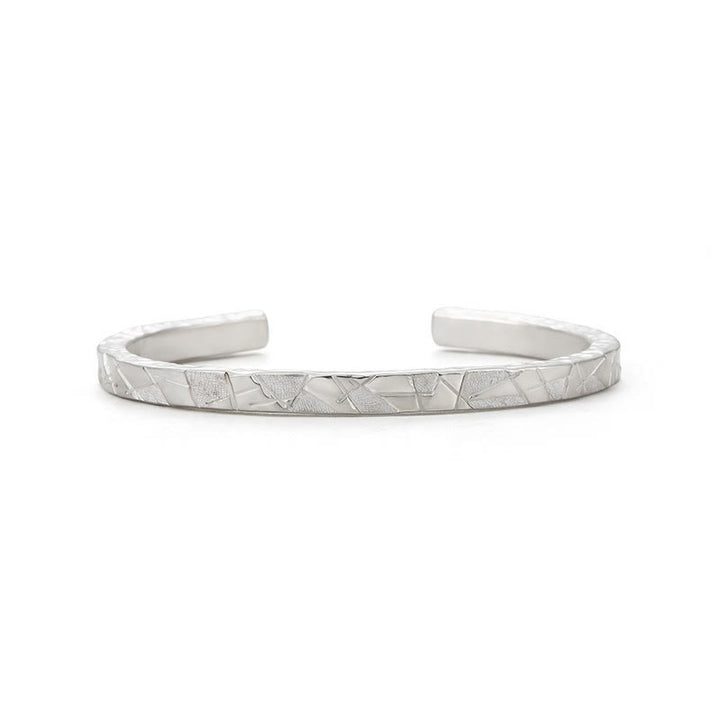 WorldNorse Handgefertigtes Armband aus 999er Silber mit geometrischer Struktur - 5 mm Breite - Innenumfang 19 cm - image 2