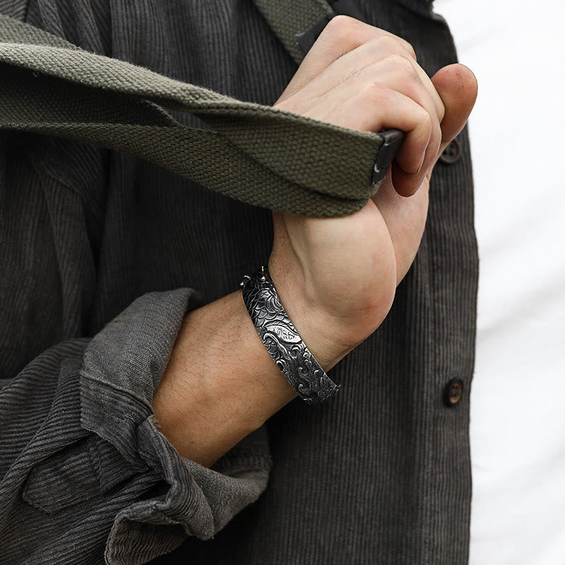 WorldNorse Handgefertigtes Armband aus 999er Silber mit nordischer Schlangenschuppenmotiv - image 4