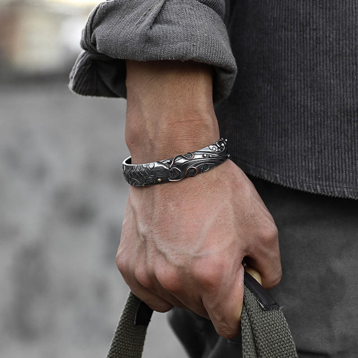 WorldNorse Handgefertigtes Armband aus 999er Silber mit nordischer Schlangenschuppenmotiv - image 5