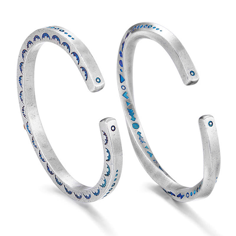 WorldNorse Handgefertigtes Armband aus 999er Silber mit Emaille- Rune - image 7