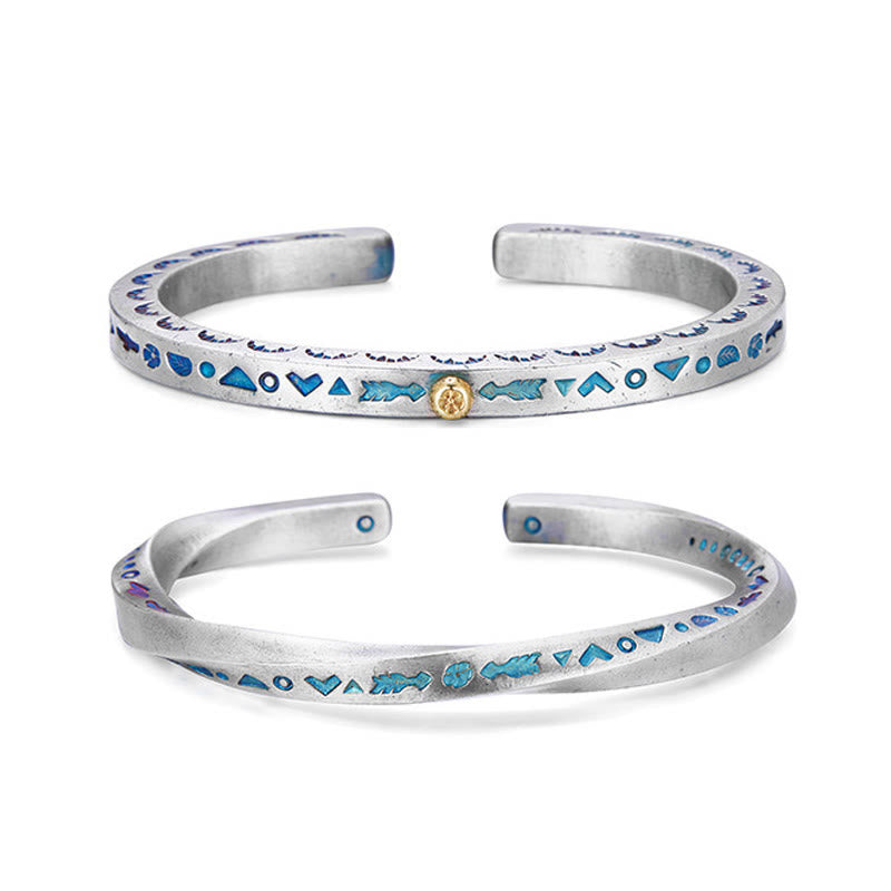 WorldNorse Handgefertigtes Armband aus 999er Silber mit Emaille- Rune - image 8
