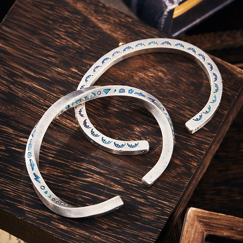 WorldNorse Handgefertigtes Armband aus 999er Silber mit Emaille- Rune - image 4