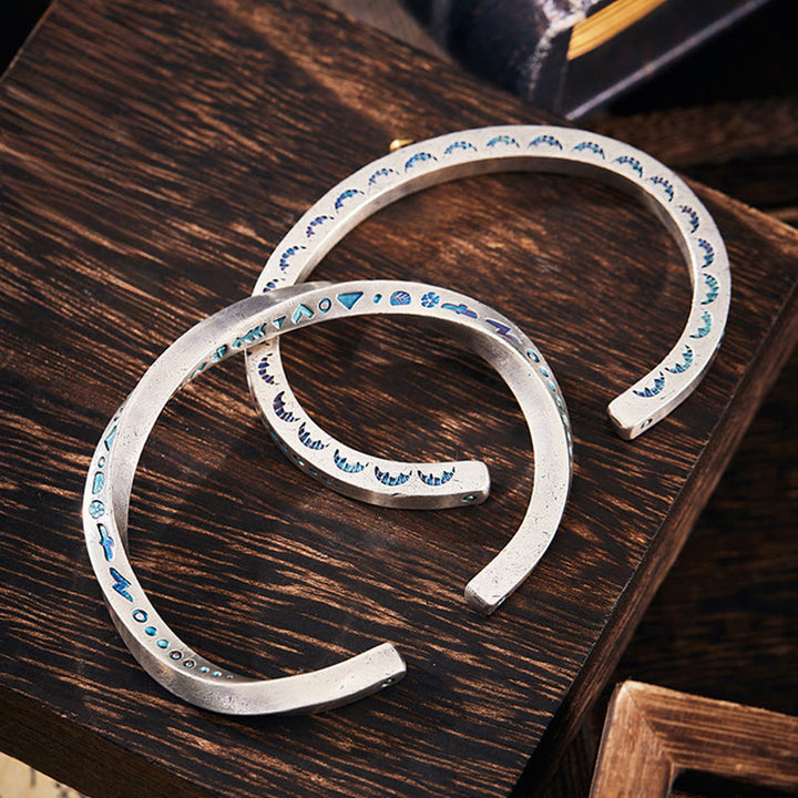 WorldNorse Handgefertigtes Armband aus 999er Silber mit Emaille- Rune - image 4