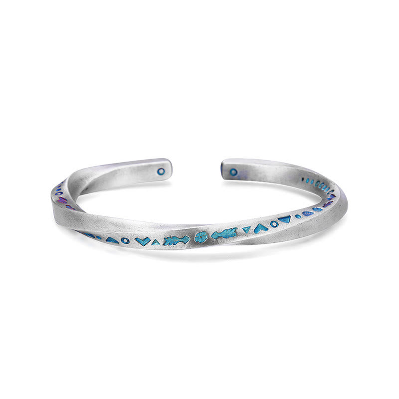 WorldNorse Handgefertigtes Armband aus 999er Silber mit Emaille- Rune - Stilnummer B - Innenumfang 19 cm - image 3