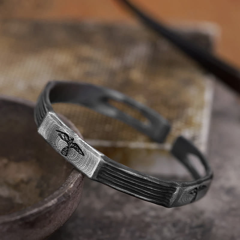 WorldNorse Handgefertigtes Armband aus 999er Silber mit Wikinger- Raven - image 3