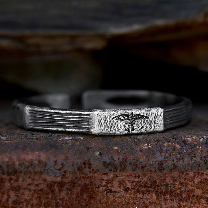 WorldNorse Handgefertigtes Armband aus 999er Silber mit Wikinger- Raven - image 2