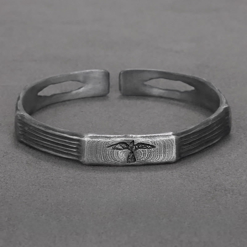 WorldNorse Handgefertigtes Armband aus 999er Silber mit Wikinger- Raven - image 5