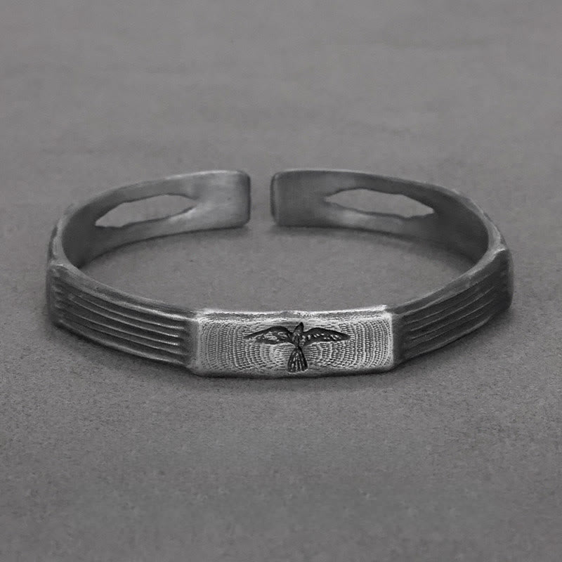 WorldNorse Handgefertigtes Armband aus 999er Silber mit Wikinger- Raven - image 4