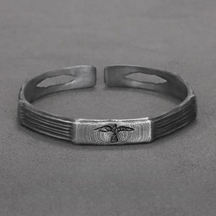 WorldNorse Handgefertigtes Armband aus 999er Silber mit Wikinger- Raven - image 4