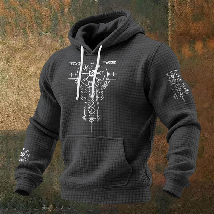 WorldNorse Norse Rune Waffel-Hoodie - Grau - US/UK/AU48, EU58 (4XL) - image 3