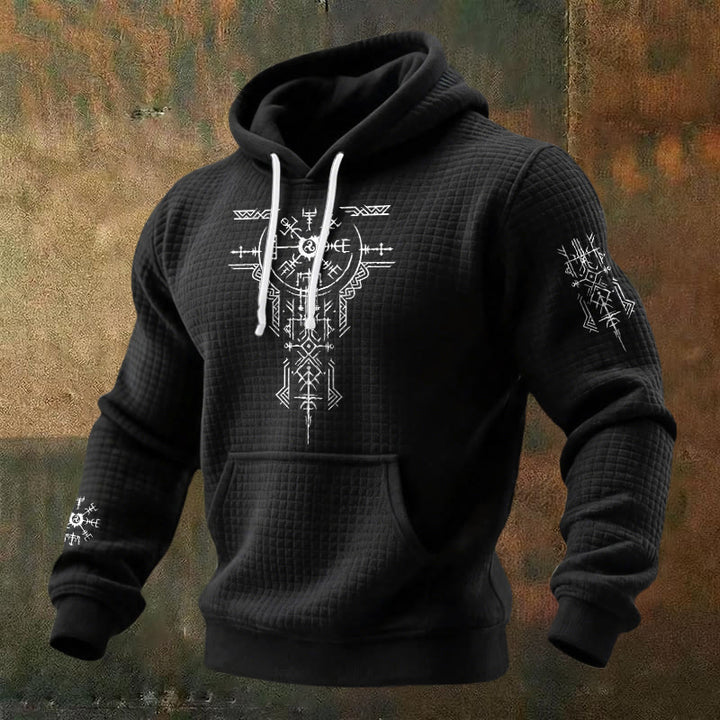 WorldNorse Norse Rune Waffel-Hoodie - Schwarz - US/UK/AU48, EU58 (4XL) - image 0