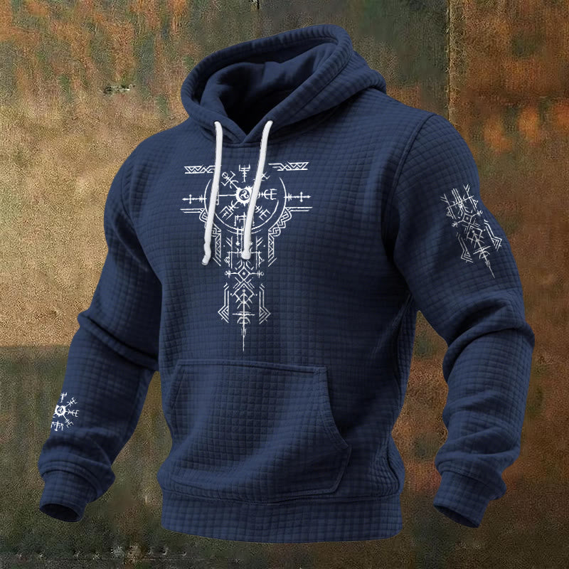 WorldNorse Norse Rune Waffel-Hoodie - Blau - US/UK/AU48, EU58 (4XL) - image 4