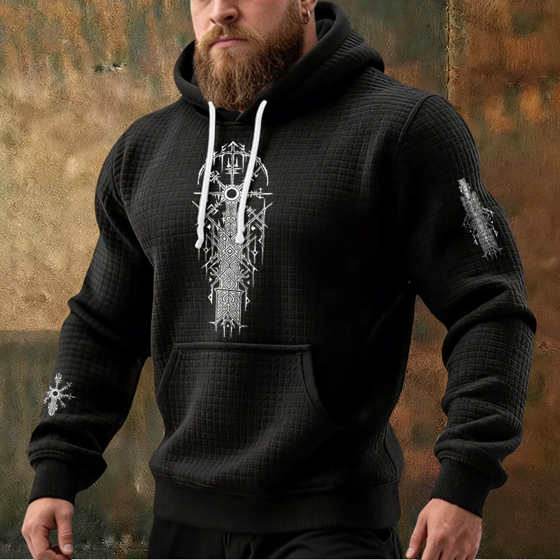 WorldNorse Viking Vegvisir Geometrie Waffel-Hoodie - image 1