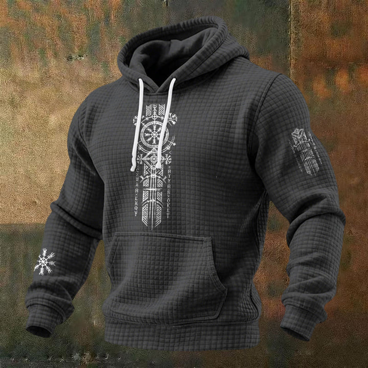 WorldNorse Viking Helm der Ehrfurcht Staff Waffle Hoodie - Grau - US/UK/AU48, EU58 (4XL) - image 3