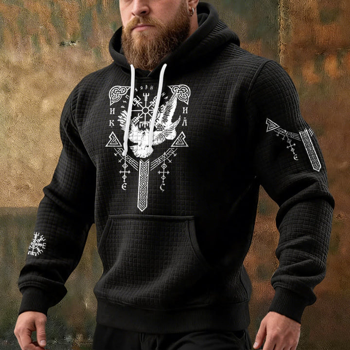 WorldNorse Viking Raven Keltischer Knoten Waffle Hoodie - image 1