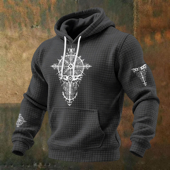 WorldNorse Nordischer Rune -Geometrie-Waffel-Hoodie - Grau - US/UK/AU48, EU58 (4XL) - image 3