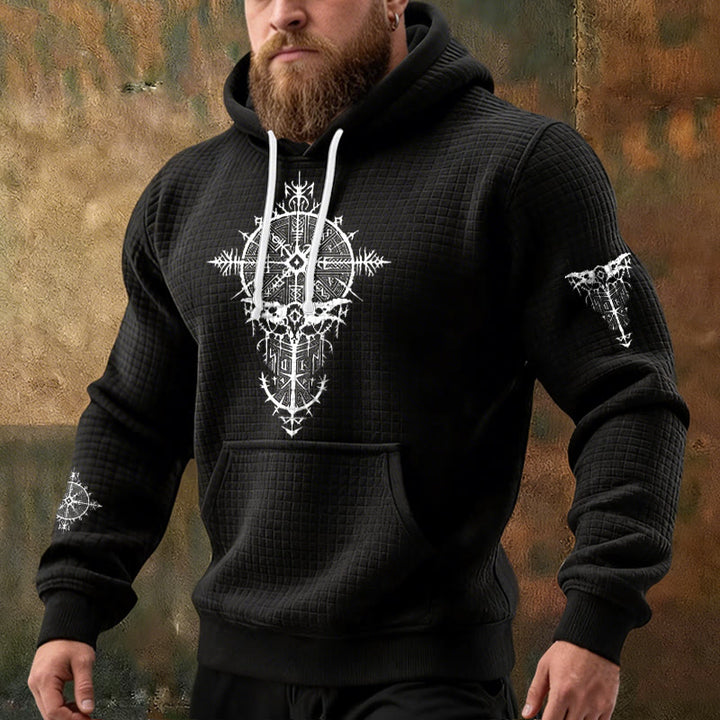WorldNorse Nordischer Rune -Geometrie-Waffel-Hoodie - image 1