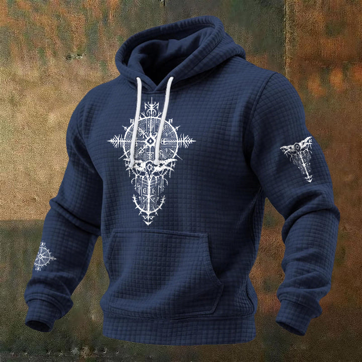 WorldNorse Nordischer Rune -Geometrie-Waffel-Hoodie - Blau - US/UK/AU48, EU58 (4XL) - image 4