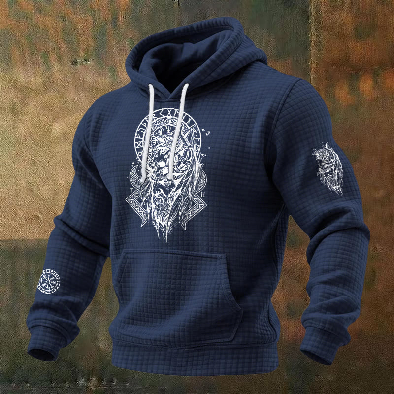 WorldNorse Norse Fenrir Totem Waffle Hoodie - Blau - US/UK/AU48, EU58 (4XL) - image 4