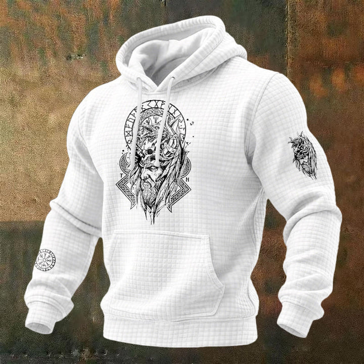 WorldNorse Norse Fenrir Totem Waffle Hoodie - Weiß - US/UK/AU48, EU58 (4XL) - image 2
