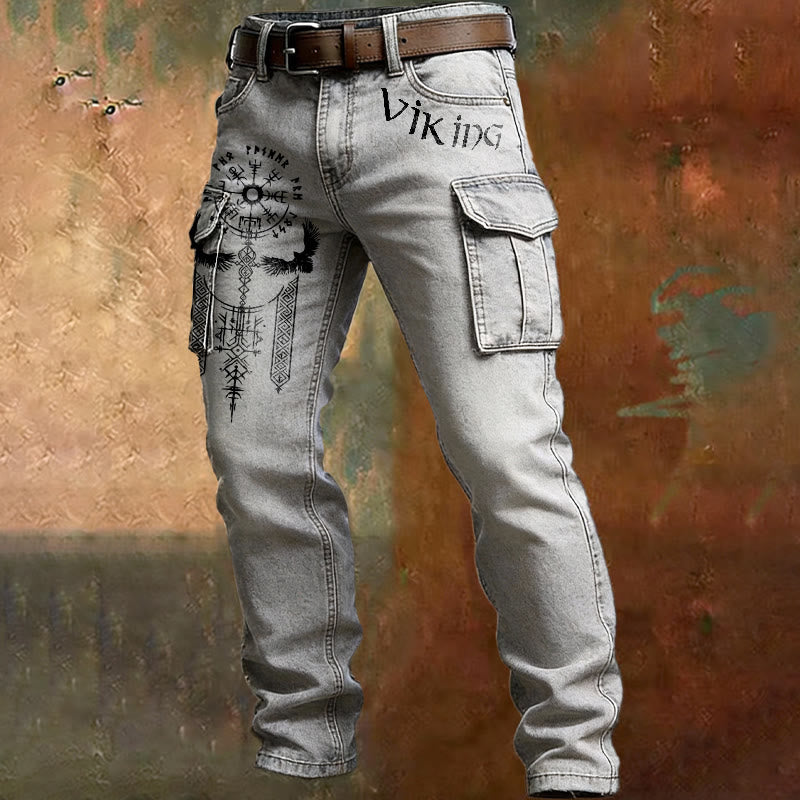 WorldNorse Norse Vegvisir Staff Raven Cargo Pants - Weiß - US/UK/AU50, EU60 (5XL) - image 2