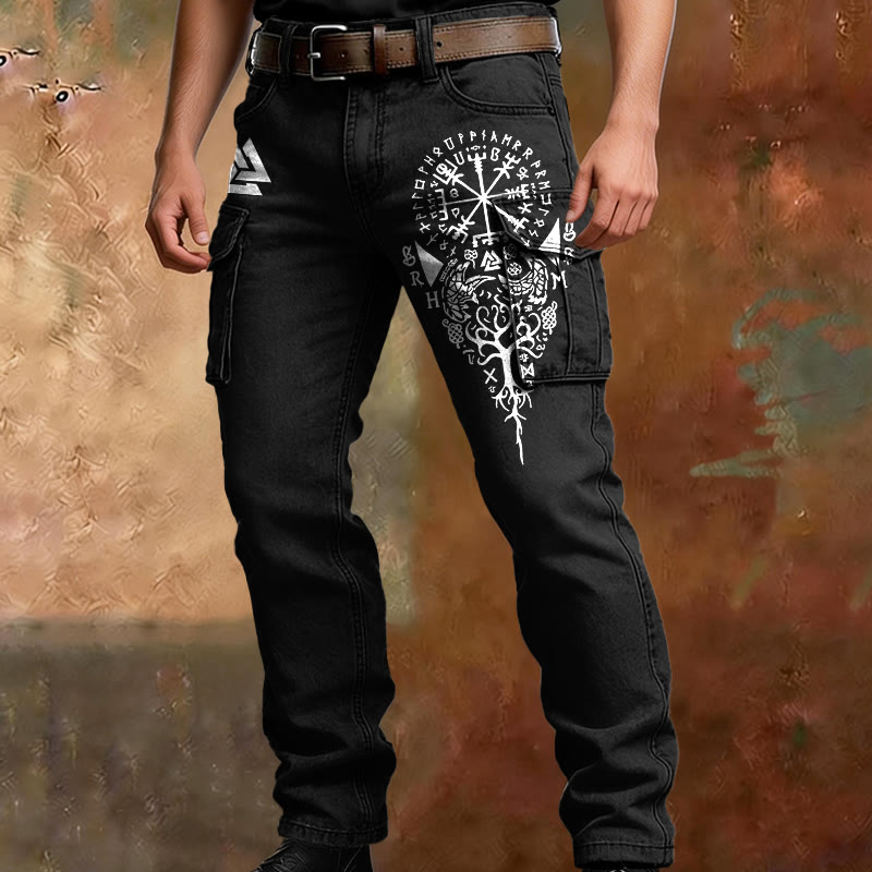 WorldNorse Viking Yggdrasil Rune Vegvisir Cargohose - image 3