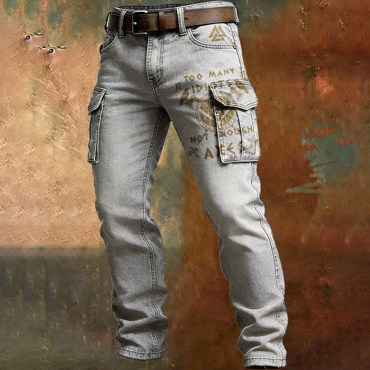 WorldNorse Viking Valknut Axe Rune Cargo Pants - Weiß - US/UK/AU50, EU60 (5XL) - image 2