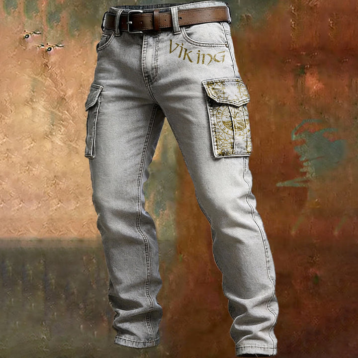 WorldNorse Viking Vegvisir Rune Pocket Cargo Pants - Weiß - US/UK/AU50, EU60 (5XL) - image 2