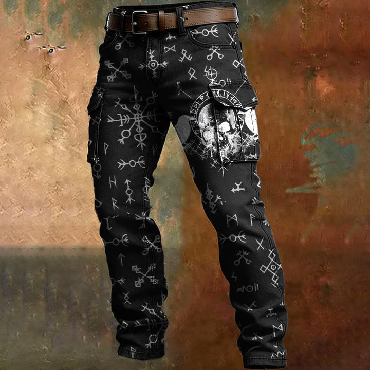 WorldNorse Viking Raven Skull Cargo Pants - Schwarz - US/UK/AU50, EU60 (5XL) - image 2