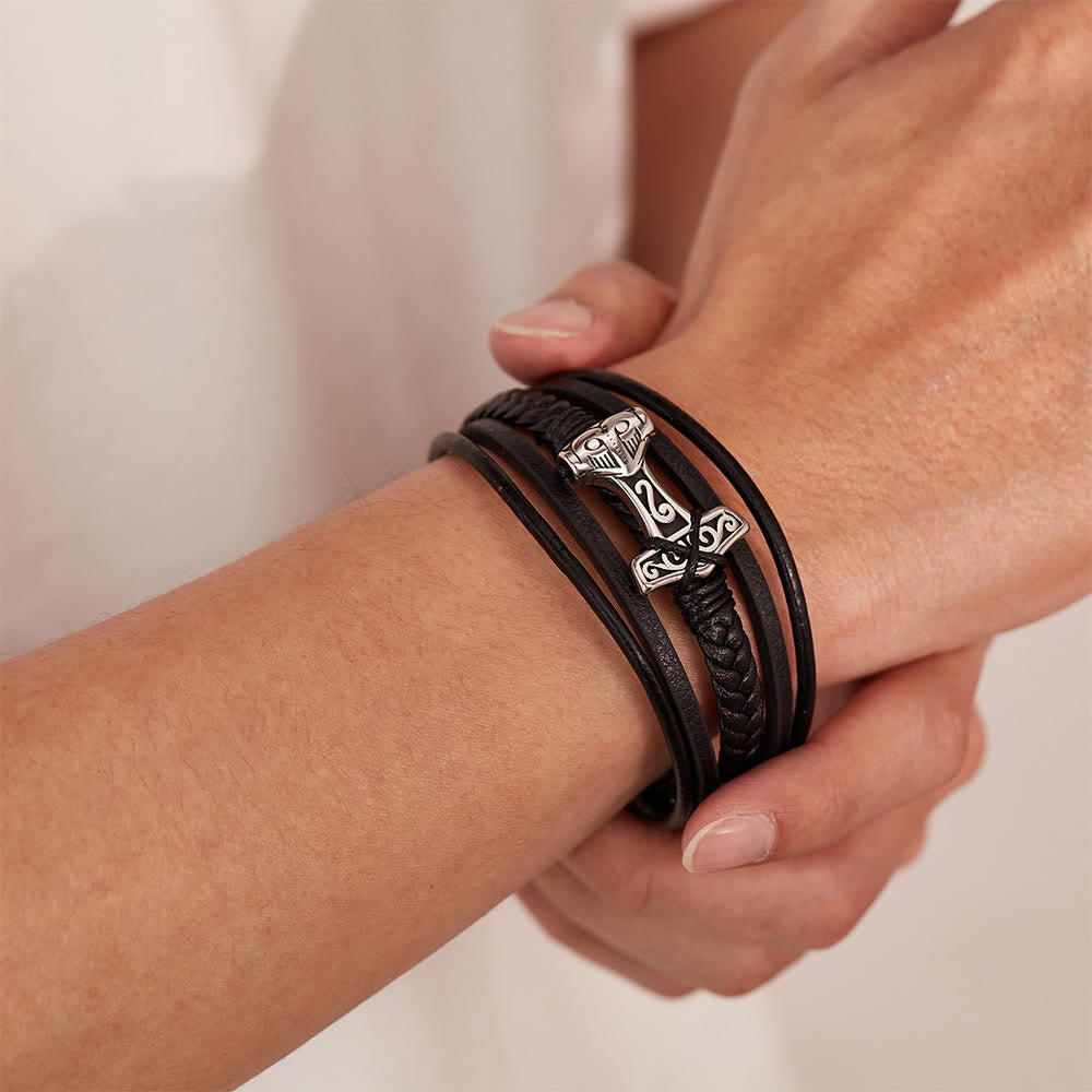 WorldNorse Mjölnir Lederarmband - image 1