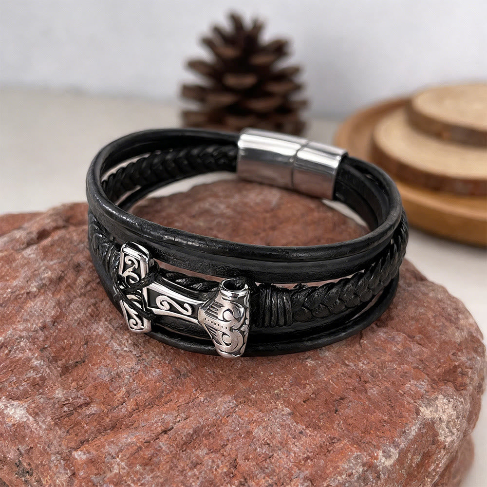 WorldNorse Mjölnir Lederarmband - image 5