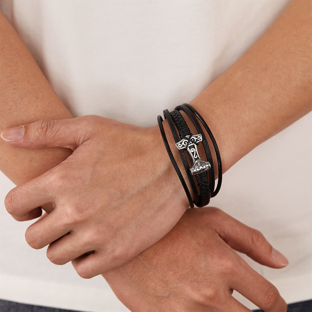 WorldNorse Mjölnir Lederarmband - image 9