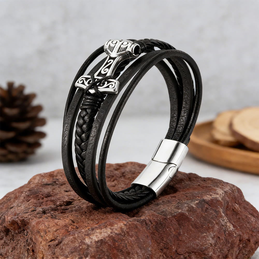WorldNorse Mjölnir Lederarmband - image 2