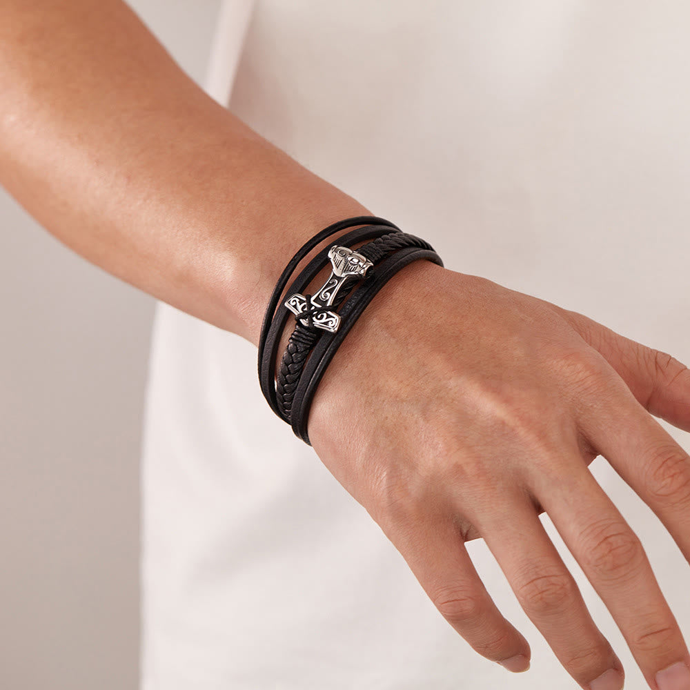 WorldNorse Mjölnir Lederarmband - image 8