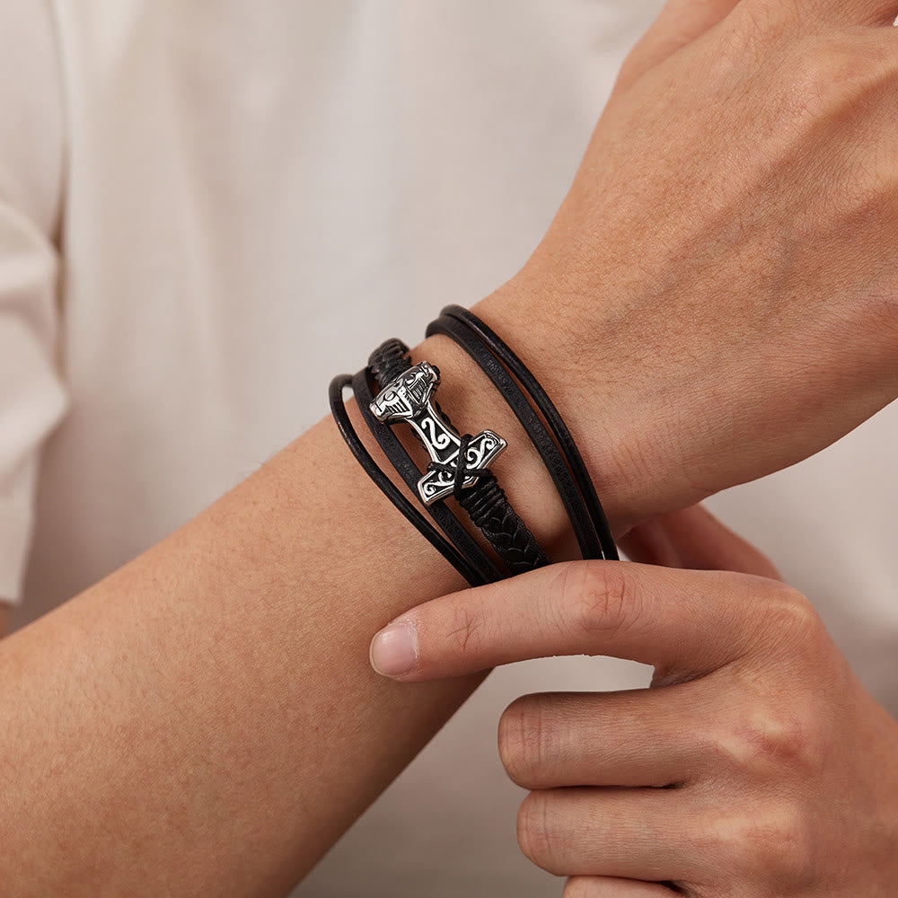 WorldNorse Mjölnir Lederarmband - image 10