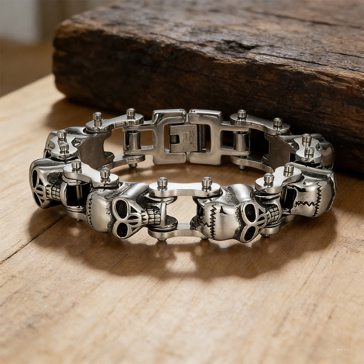 WorldNorse Geschmiedetes Totenkopf-Gliederarmband mit Schrauben - Schädel - image 0