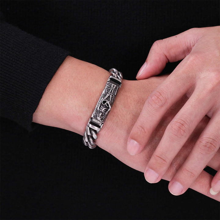 WorldNorse Skelett-Relief-Armband mit kubanischen Gliedern - image 5