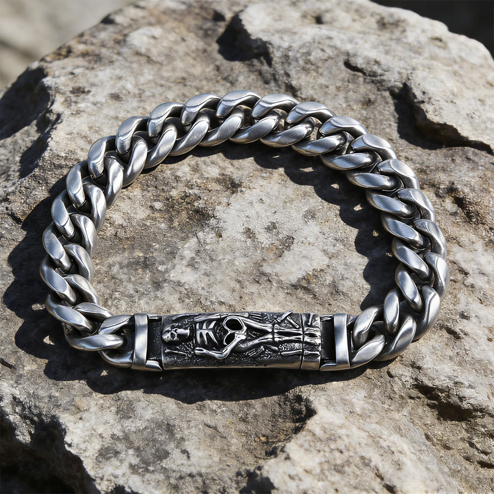 WorldNorse Skelett-Relief-Armband mit kubanischen Gliedern - Skeleton - image 0