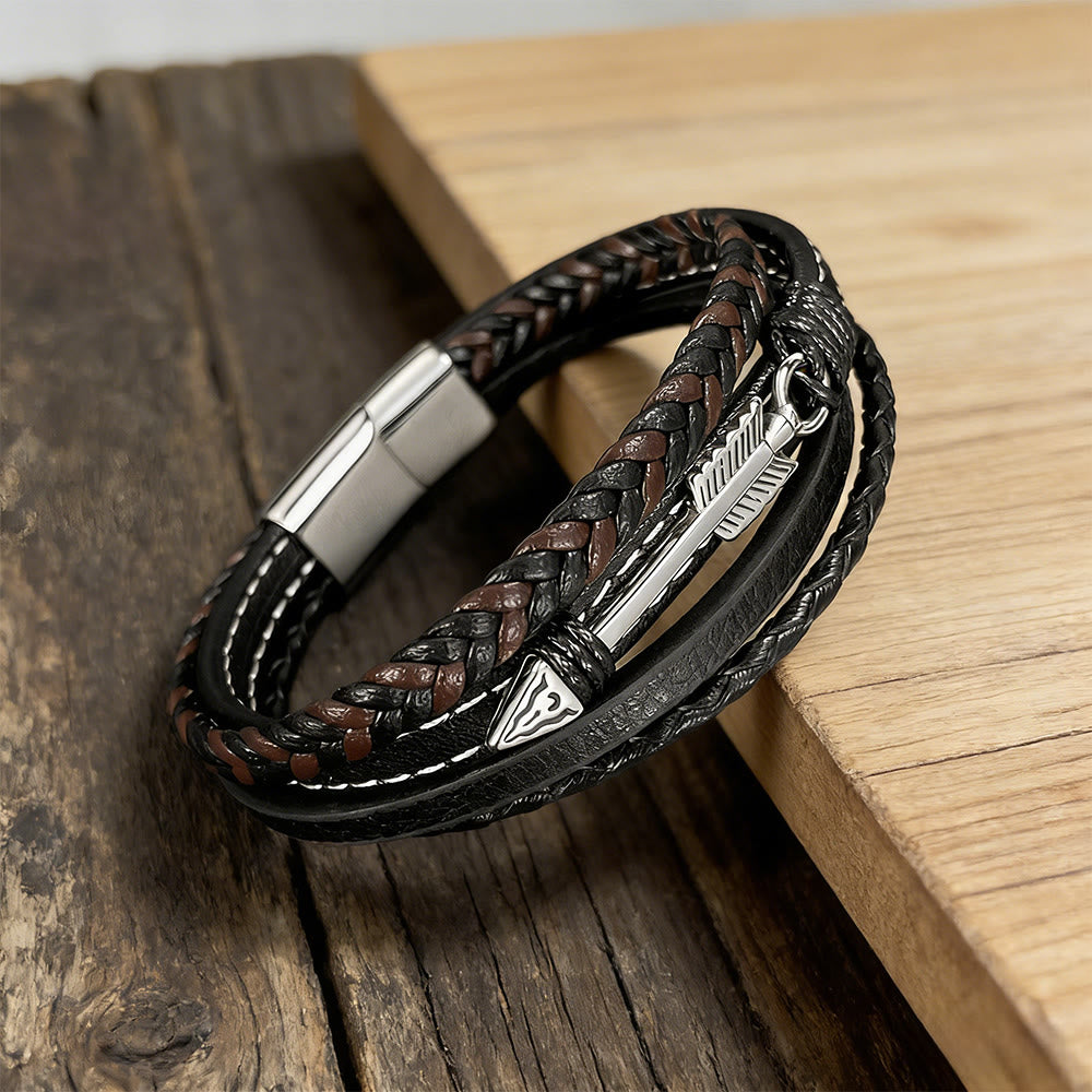 WorldNorse Poliertes Pfeilspitzen-Lederarmband - image 3