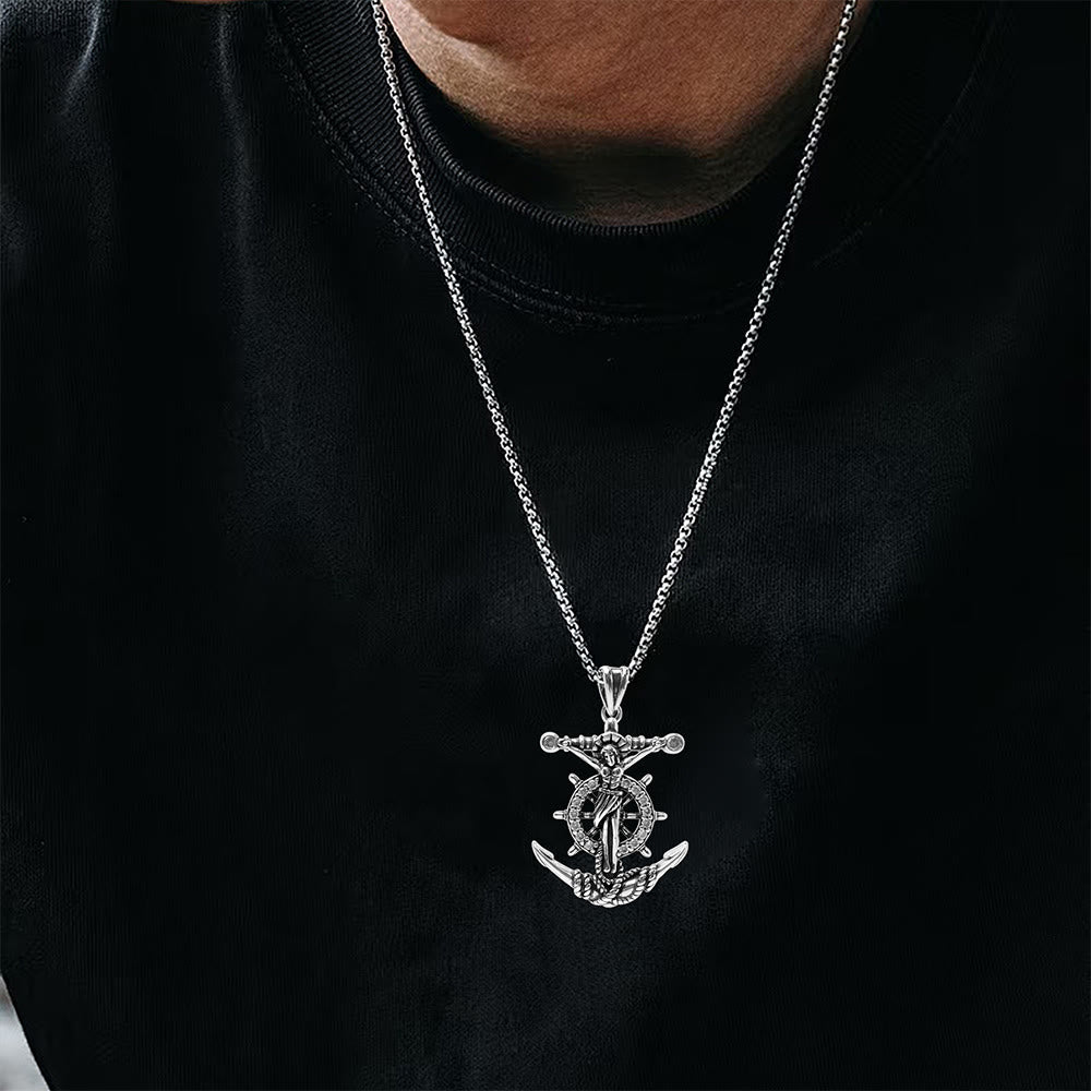 WorldNorse Nautical Crux Ankerrad-Halskette - image 1