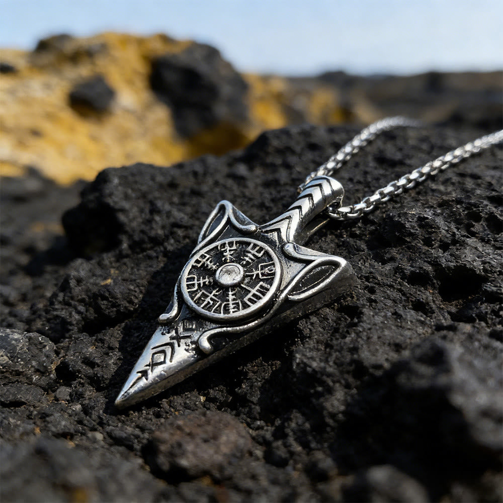WorldNorse Geschmiedete Speerspitze Vegvisir Halskette - image 3
