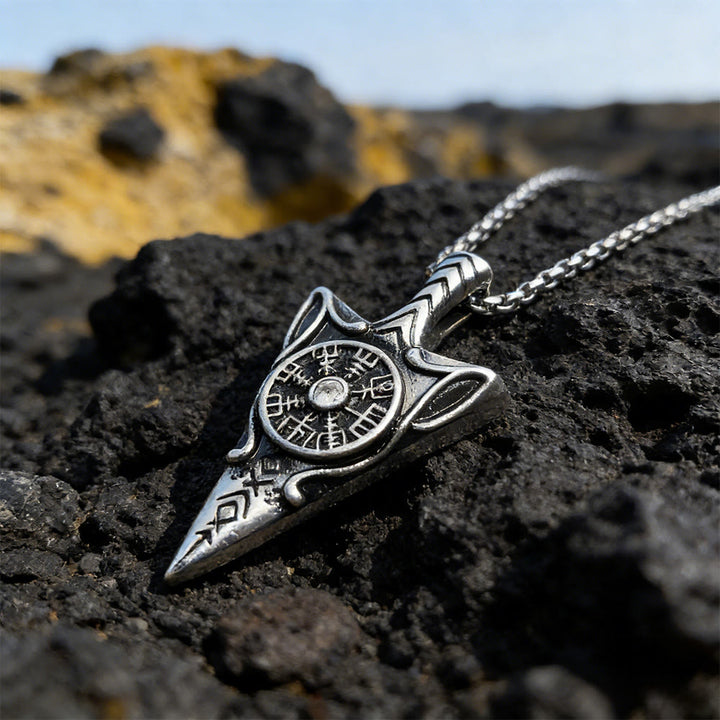 WorldNorse Geschmiedete Speerspitze Vegvisir Halskette - image 3